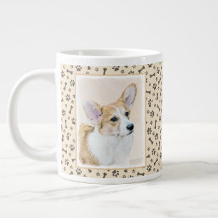 Grande Tasse Pembroke Welsh Corgi Peinture - Art Chien original
