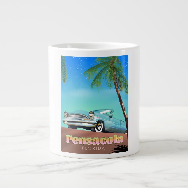 Grande Tasse Pensacola, floride affiche de voyage de style vint (Devant)
