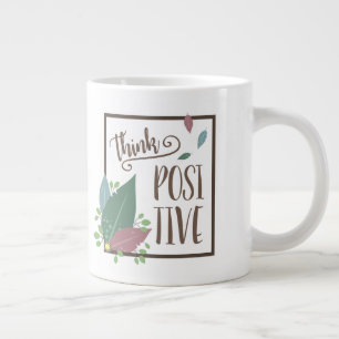Grande Tasse Pensez motivation positive citation plume boho