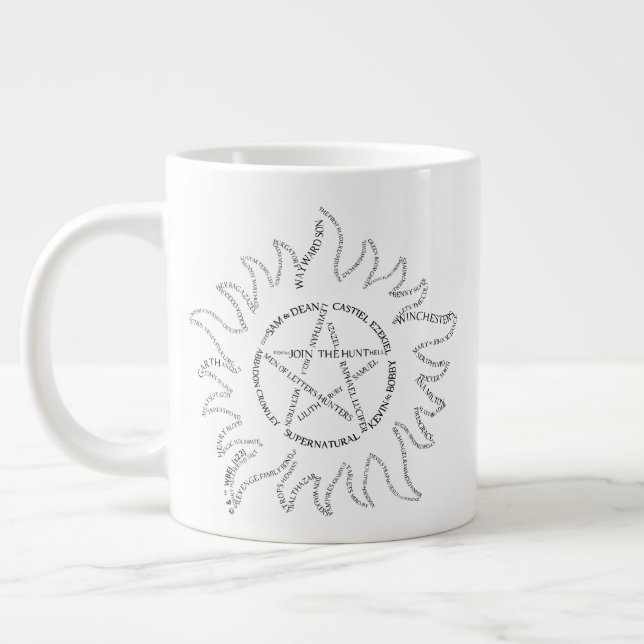 Grande Tasse Pentagramme de typographie surnaturelle (Gauche)