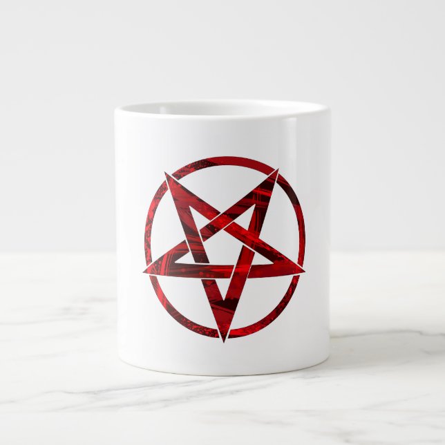 Grande Tasse Pentagramme du Diable Rouge (Devant)