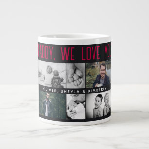 Grande Tasse Père avec enfants et famille Collage de photos de