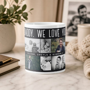 Grande Tasse Père avec enfants et famille Collage de photos de