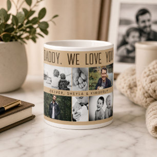 Grande Tasse Père avec enfants et famille Papa Photo Collage