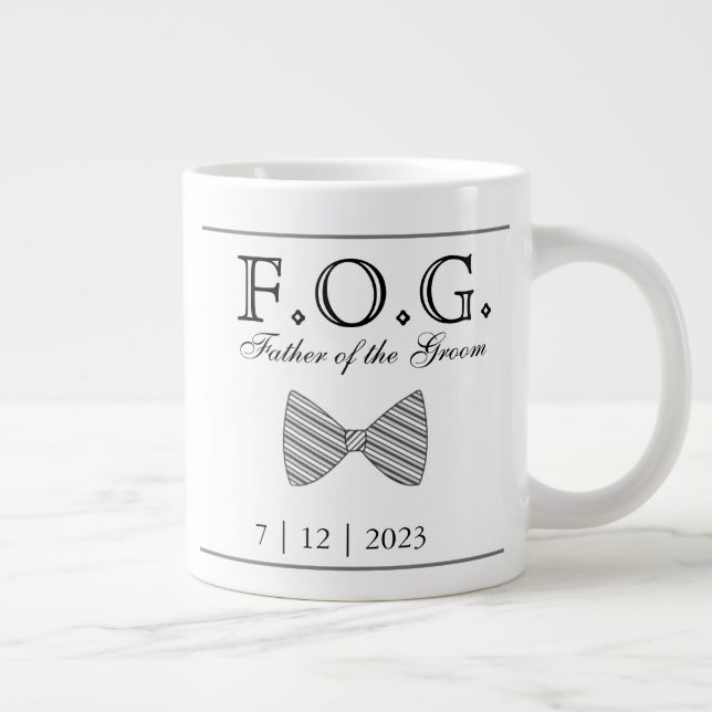 Grande Tasse Père du Mariage Groom Date Keepsaké (Droite)