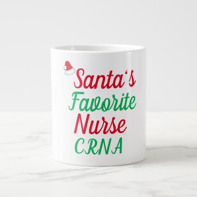 Grande Tasse Père Noël Favoris CRNA Nurse Joyeux Noël Soins inf (Devant)