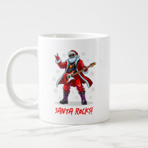 Grande Tasse Père Noël Rocks ! Funny Père Noël jouant de la gui