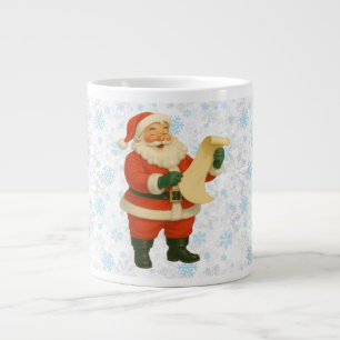 Grande Tasse Père Noël vintage/rétro joyeux et houx