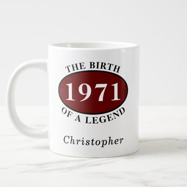Grande Tasse Personnalisé 50e anniversaire 1971 Naissance d'une (Gauche)