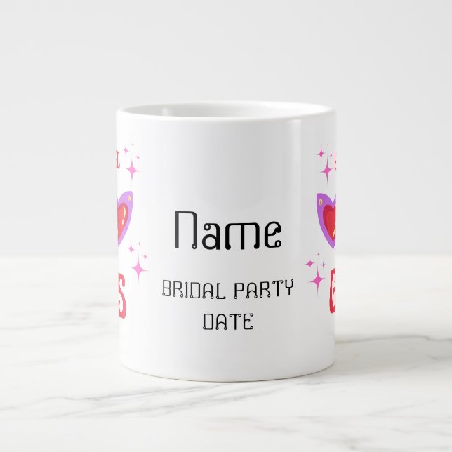 Grande Tasse Personnalisé Allons-y les filles rose Enterrement  (Devant)