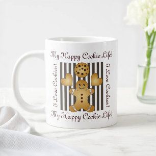 Grande Tasse Personnalisé Cute Cookie Gingerbread Homme