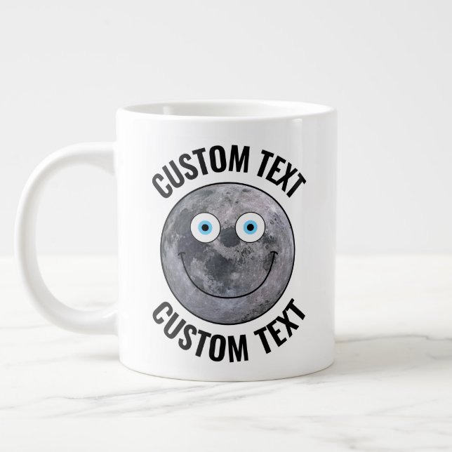 Grande Tasse Personnalisé homme dans la lune Personnalisé visag (Gauche)