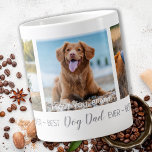 Grande Tasse Personnalisé Meilleur Papa Jamais Pet Photo Chien<br><div class="desc">Meilleur Père Chien Jamais ♡... Surprenez votre papa de chien préféré que ce soit son anniversaire, sa Fête des pères ou Noël avec cette super mignonne tasse jumbo photo personnalisée. Customisez cette tasse à café avec vos 3 photos préférées de votre chien, enveloppez autour du design, la photo du centre...</div>