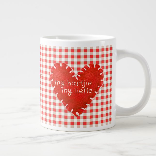 Grande Tasse Personnalisé Mon Hartjie Mon Coeur Applique Liefie (Droite)