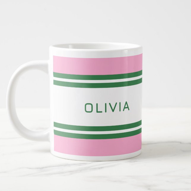Grande Tasse Personnalisé Pink & Green Golf Personnalisé (Gauche)