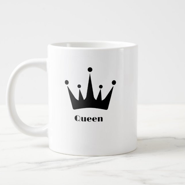 Grande Tasse Personnalisé Queen Text Black Crown Image Spéciali (Gauche)