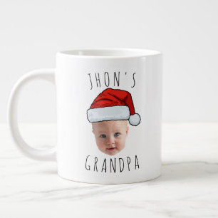 Grande Tasse Personnalisé Visage bébé Père Noël Chapeau Photo d