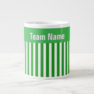 Grande Tasse Personnaliser le NOM DE L'ÉQUIPE Vert Blancs