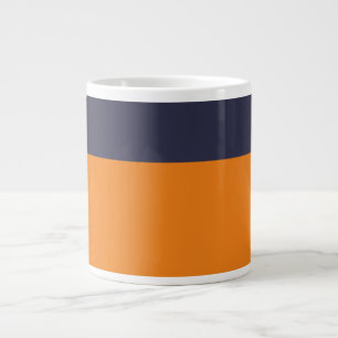 Grande Tasse Personnaliser Orange Et Marine Ajouter Un Nom D'Éq