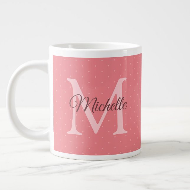 Grande Tasse Personnaliser Votre Nom Monogramme initial Charism (Gauche)