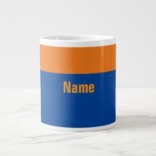 Grande Tasse Personnalisez Blue And Gold Ajouter Un Nom D'Équip