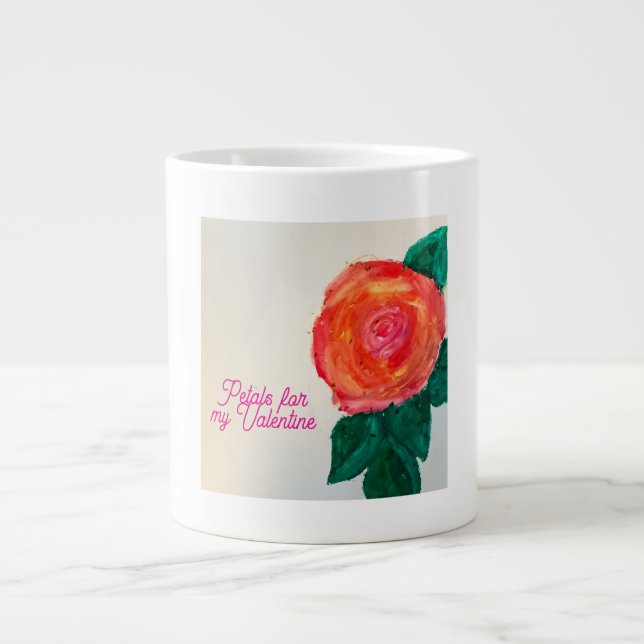 Grande Tasse Pétales Pour Ma Valentine (Devant)