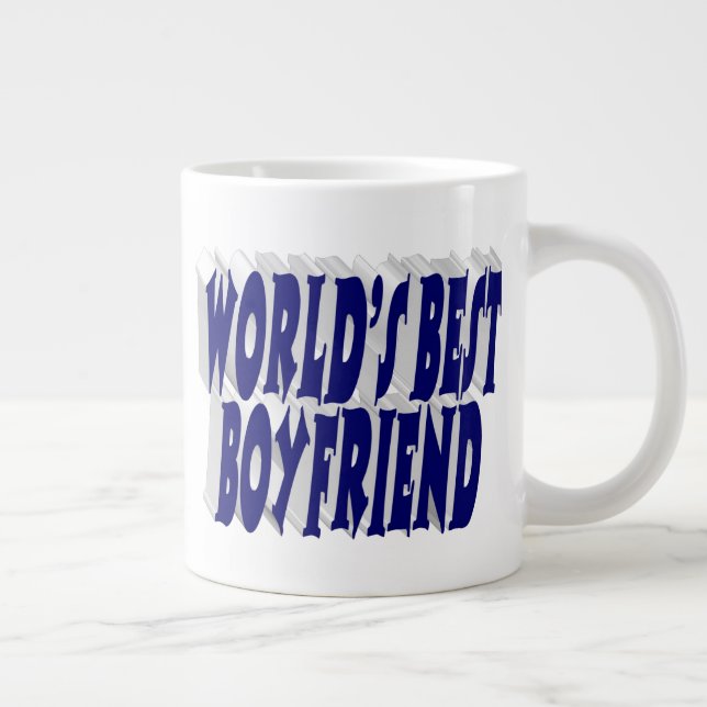Grande Tasse Petit ami avec la moitié bleu foncé (Droite)