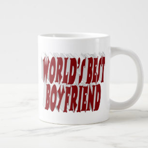 Grande Tasse Petit ami avec une demi-typographie bordeaux