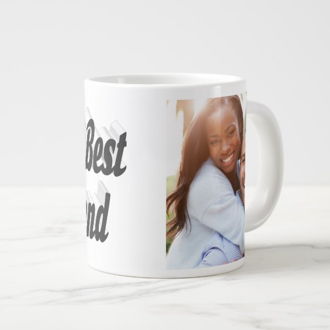 Grande Tasse Petit ami photo noir script (Devant droit)