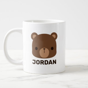 Grande Tasse Petit ours Brown mignon avec nom personnalisé