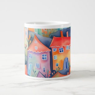 Grande Tasse Petites maisons pastel de couleur douce, couleur p
