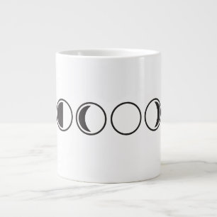 Grande Tasse Phases de Lune Art en Ligne Minimaliste