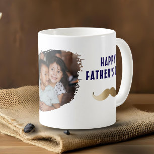 Grande Tasse Photo amusant de la fête des pères avec une mousta