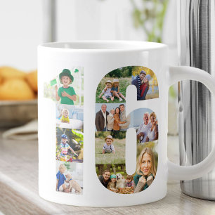 Grande Tasse Photo Collage Numéro 16 - 16e anniversaire