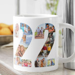 Grande Tasse Photo Collage Numéro 22 - 22e cadeau d'anniversair<br><div class="desc">Mug Giant Personnalisé pour cadeau 22e anniversaire. Créez votre propre collage photo en utilisant vos photos préférées. Vos photos s'afficheront automatiquement sous la forme du numéro 22 des deux côtés de la tasse. Le collage photo contient un mélange d'images carrés, de portraits et de paysages pour vous donner une bonne...</div>