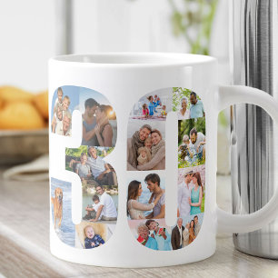Grande Tasse Photo Collage Numéro 30 - 30e anniversaire