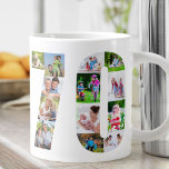 Grande Tasse Photo Collage Numéro 70 - 70e anniversaire<br><div class="desc">Mug Géant Personnalisé pour 70e anniversaire. Créez votre propre collage photo en utilisant vos photos préférées. Vos photos s'afficheront automatiquement sous la forme du chiffre 70 des deux côtés de la tasse. Le collage photo contient un mélange d'images carrés, de portraits et de paysages pour vous donner une bonne flexibilité...</div>