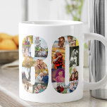 Grande Tasse Photo Collage Numéro 80 - 80e anniversaire<br><div class="desc">Mug Géant Personnalisé pour 80e anniversaire. Créez votre propre collage photo en utilisant vos photos préférées. Vos photos s'afficheront automatiquement sous la forme du chiffre 80 des deux côtés de la tasse. Le collage photo contient un mélange d'images carrés, de portraits et de paysages pour vous donner une bonne flexibilité...</div>