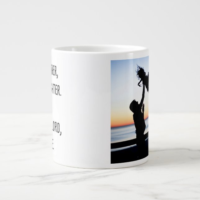 Grande Tasse Photo Comme Père Comme Fille Fils Personnalisé (Devant)