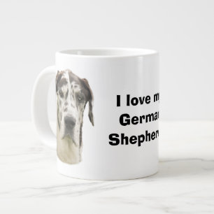 Grande Tasse Photo d'animal familier de Halequin great dane