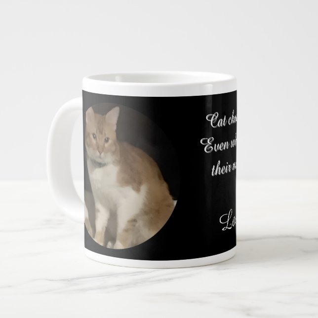 Grande Tasse Photo de chat choisit votre nom texte   (Devant gauche)
