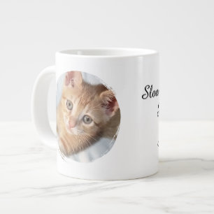 Grande Tasse Photo de chat, Texte, Remplaçable, Drôle, Pour les