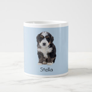 Grande Tasse Photo de chien personnalisée - Bleu en poudre avec