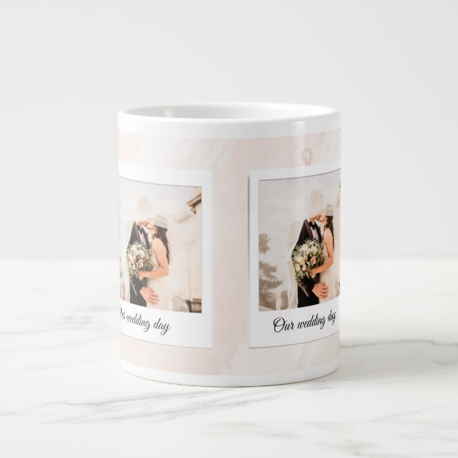 Grande Tasse Photo de Mariage Customisé personnalisé (Devant)