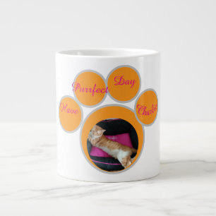Grande Tasse Photo d'empreinte de patte de chat gingembre de la