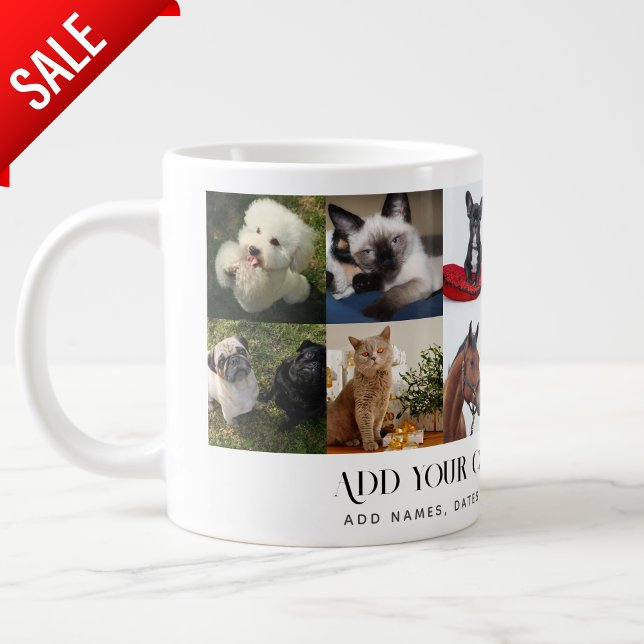 GRANDE TASSE PHOTO DONNE MODÈLE FAMILLE AMIS ANIMAUX ANIMAUX PE (Créateur téléchargé)
