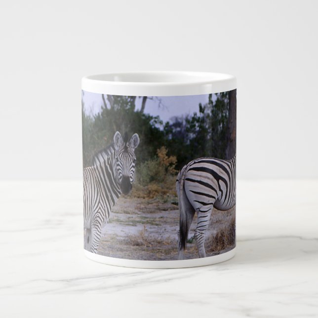 Grande Tasse Photo Double Regard Zèbre (Devant)