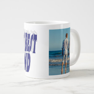 Grande Tasse Photo du mari avec texte bleu foncé