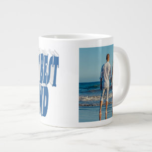 Grande Tasse Photo du mari avec texte bleu mer