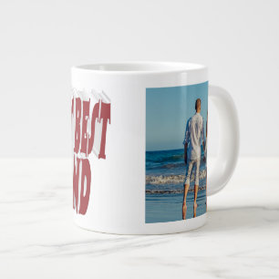 Grande Tasse Photo du mari avec texte bordeaux